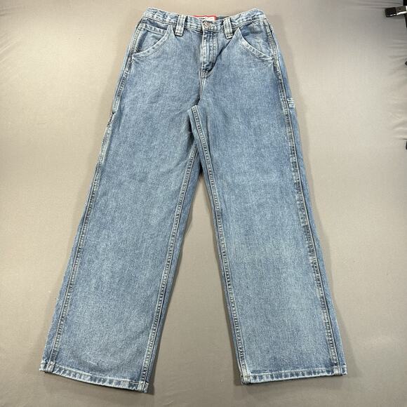 Y2K Vintage Old Navy Painters Carpenter Pants Jeans Youth 16 Denim - Picture 1 of 8